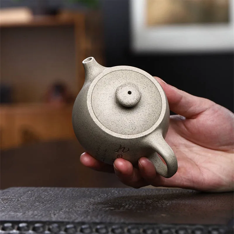 Mythstone Yixing Semi-handmade Beige Purple Clay Kung Fu Teapot 200ml - Image 3