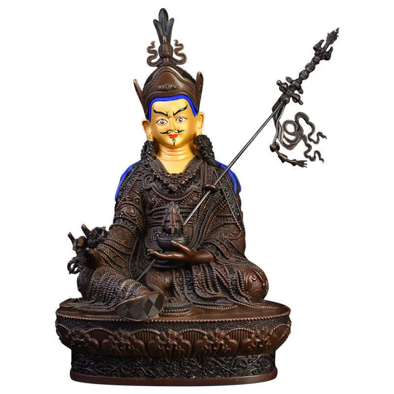 Mythstone Padmasambhava Buddha Figurine Serenity Copper Statue Home Decoration - Image 11