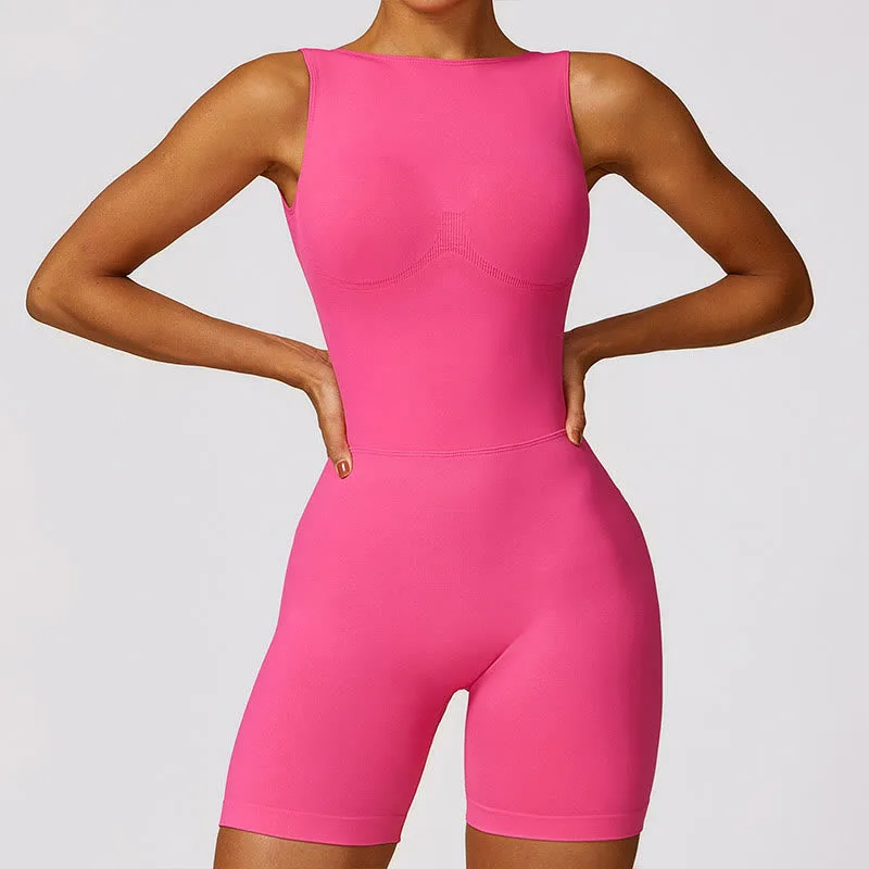 Mythstone High Stretch Sleeveless Seamless Jumpsuit Romper Sports Fitness Yoga Women Bodysuit - Image 28