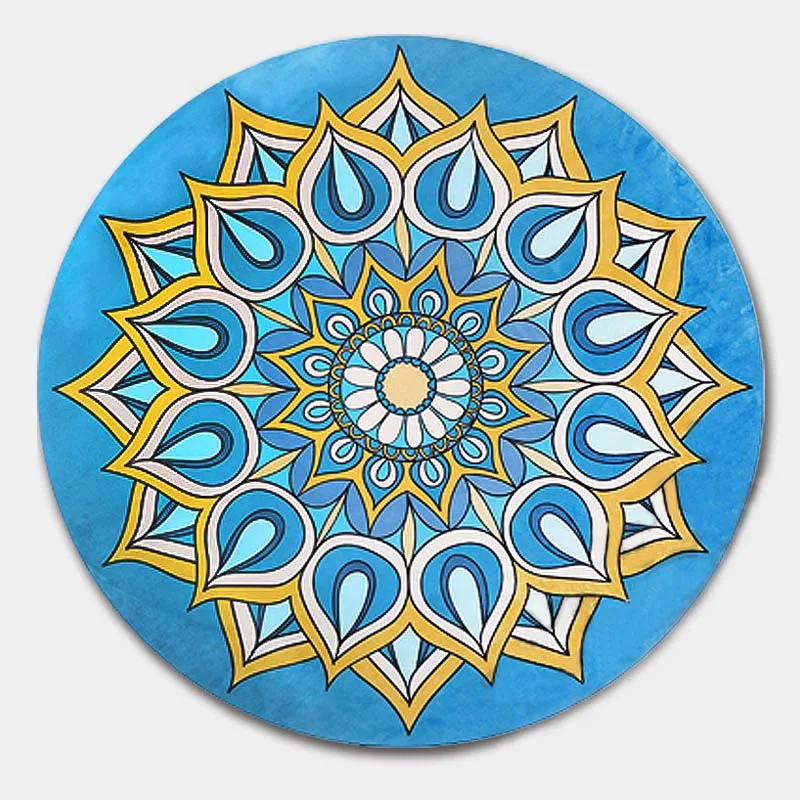 Mythstone Tibetan Lotus Mandala Enlightenment Foldable Natural Rubber Yoga Mat Decoration - Image 13