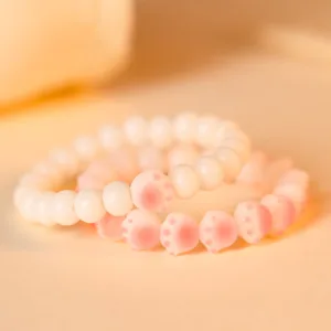 Mythstone Natural Bodhi Seed Lovely Paw Lucky Cat Paw Peace Bracelet