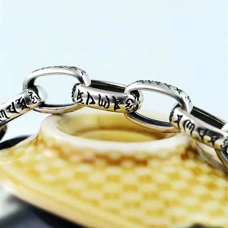 Mythstone Om Mani Padme Hum Double Dorje Copper Engraved Wisdom Bracelet - Image 4