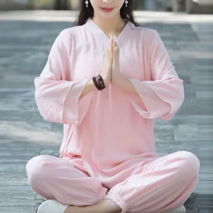 Mythstone Yoga Cotton Linen Clothing Uniform Meditation Zen Practice Women's Set