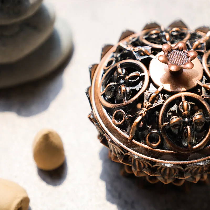 Mythstone Tibetan Lotus Shaped Purify Incense Burner - 图片 5