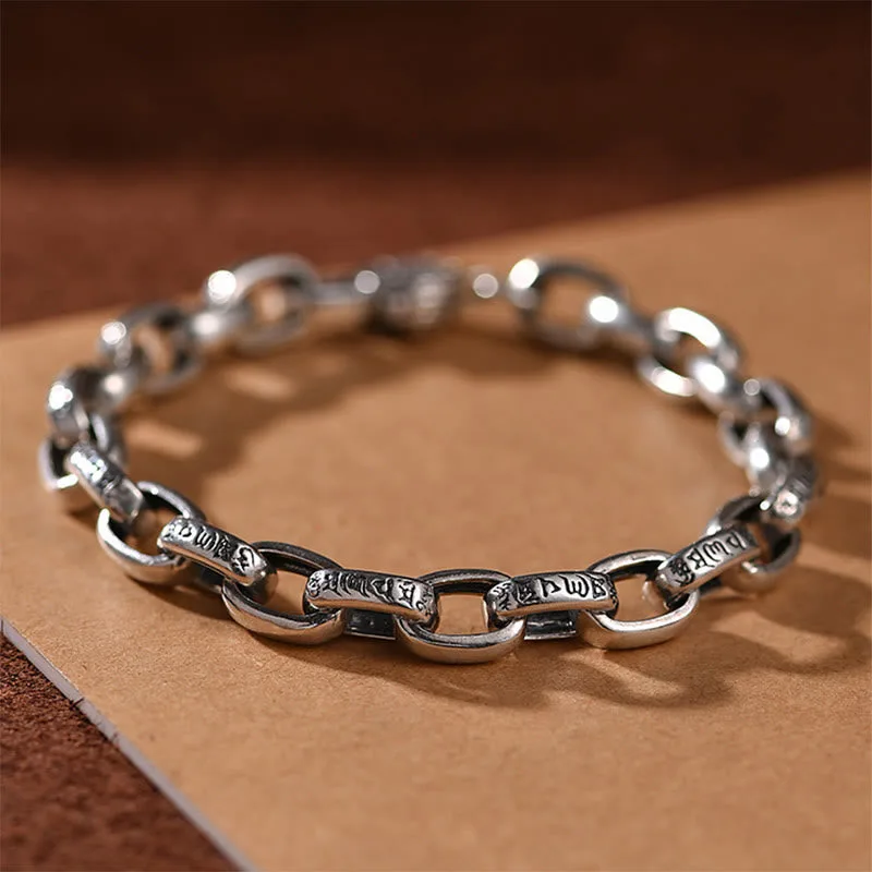 Mythstone Om Mani Padme Hum Double Dorje Copper Engraved Wisdom Bracelet - Image 2