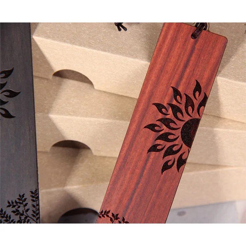 Mythstone Sun Tree Ebony Wood Small Leaf Red Sandalwood Bookmarks With Gift Box - Image 16