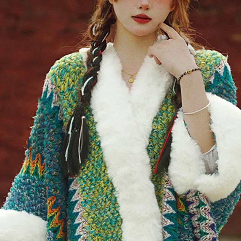 Mythstone Tibetan Multicolored Striped Shawl Winter Cozy Travel Scarf Wrap - Image 26