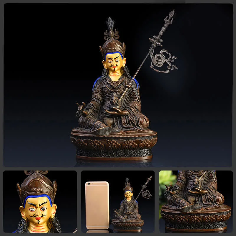 Mythstone Padmasambhava Buddha Figurine Serenity Copper Statue Home Decoration - Image 3