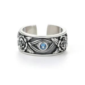 Mythstone Eye Of Horus Crystal Protection Adjustable Ring