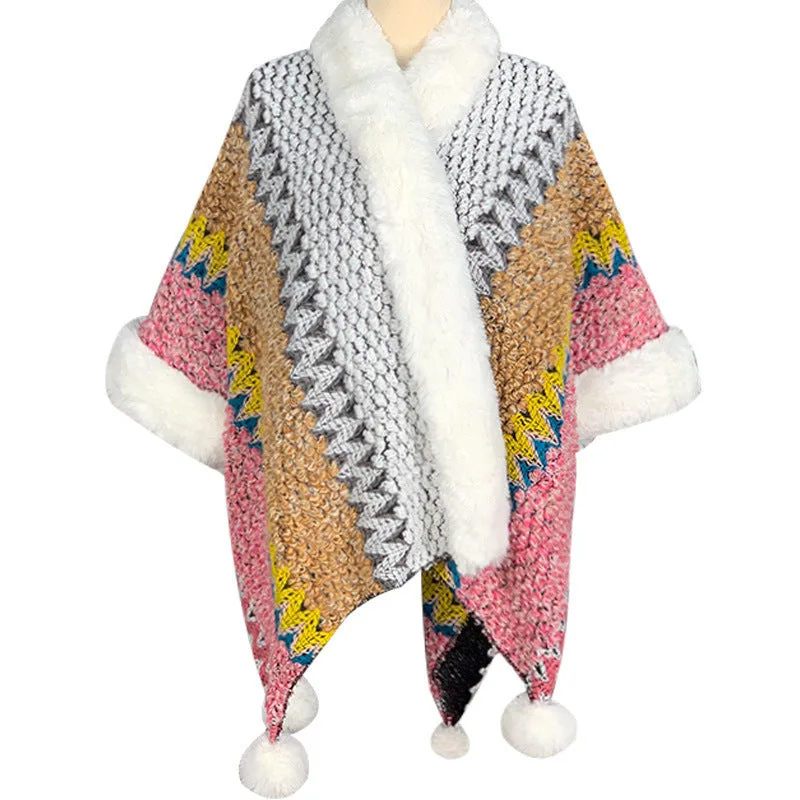 Mythstone Tibetan Multicolored Striped Shawl Winter Cozy Travel Scarf Wrap - Image 54