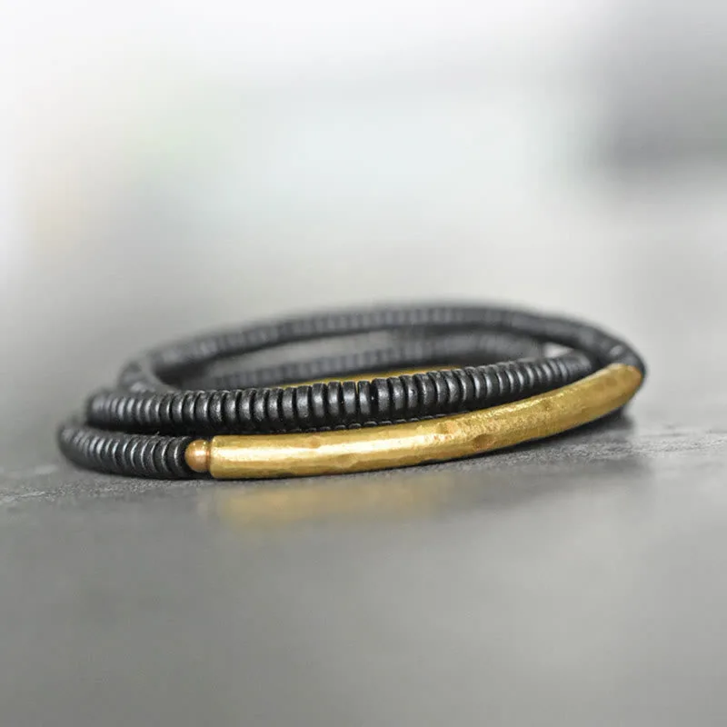 Mythstone Ebony Wood Copper Balance Multilayered Bracelet - Image 8