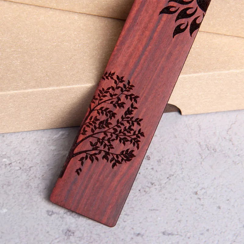 Mythstone Sun Tree Ebony Wood Small Leaf Red Sandalwood Bookmarks With Gift Box - Image 8