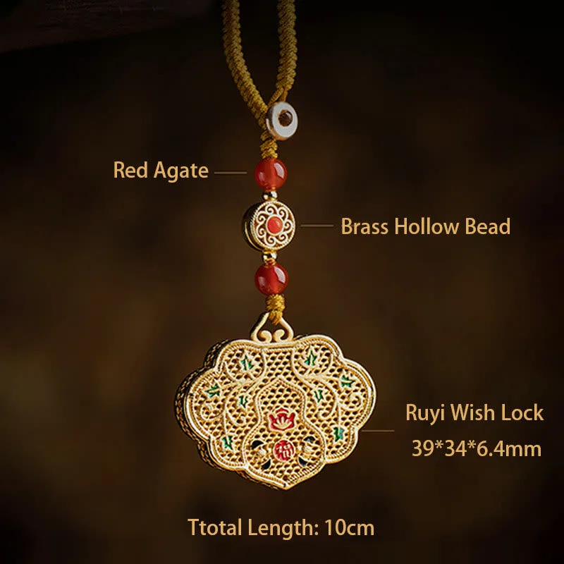 Mythstone Lock of Good Wishes Fu Character Luck Blessing Key Chain - Image 12