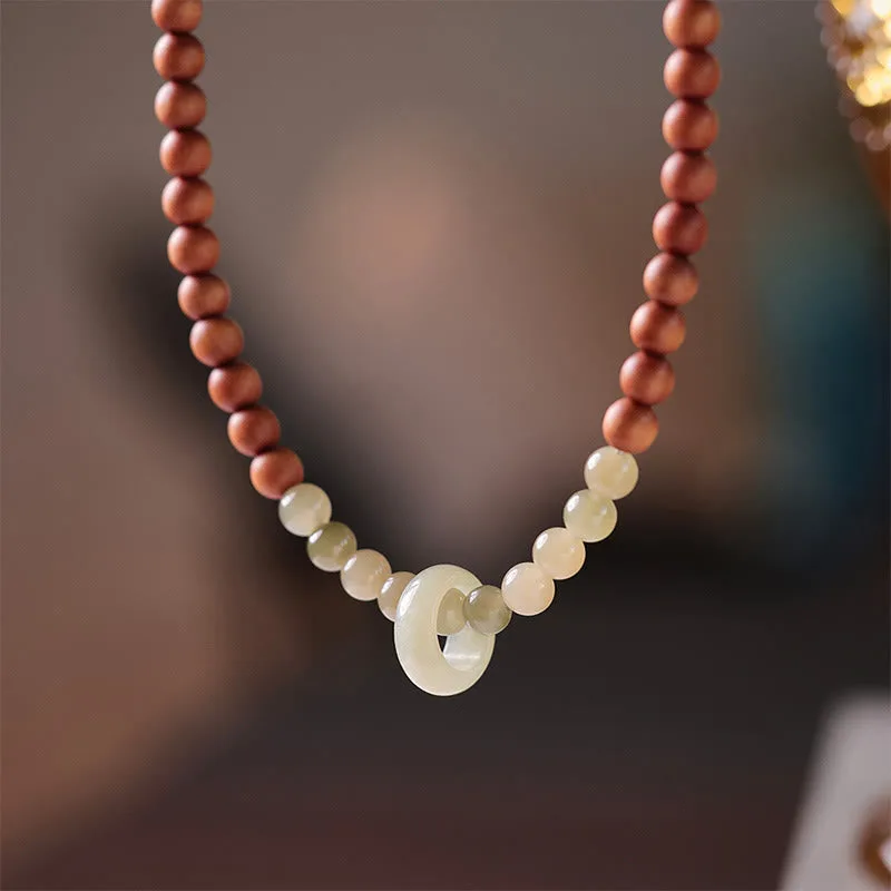 Mythstone Sandalwood Hetian Jade Protection Double Wrap Bracelet - Image 3