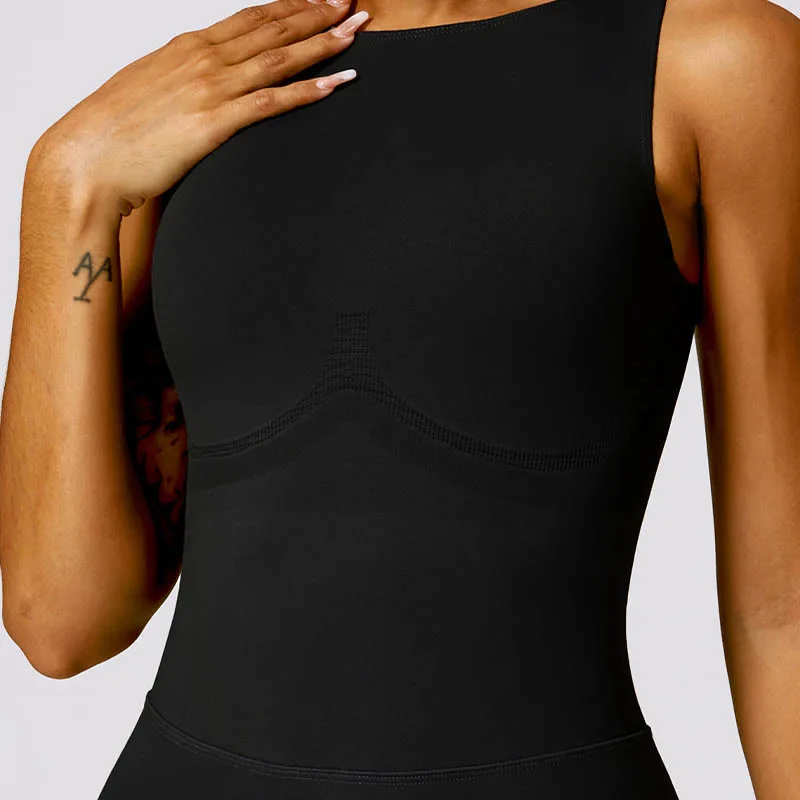 Mythstone High Stretch Sleeveless Seamless Jumpsuit Romper Sports Fitness Yoga Women Bodysuit - Image 12