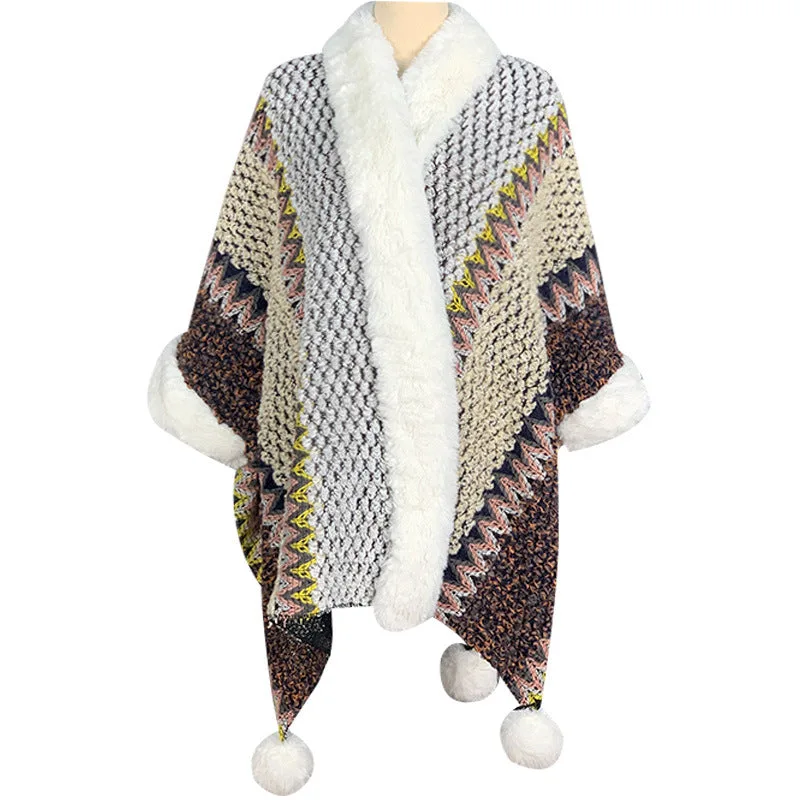 Mythstone Tibetan Multicolored Striped Shawl Winter Cozy Travel Scarf Wrap - Image 3