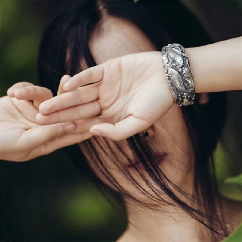 Mythstone - Mythstone Koi Fish Lotus Luck Wealth Bracelet Bangle - Image 7