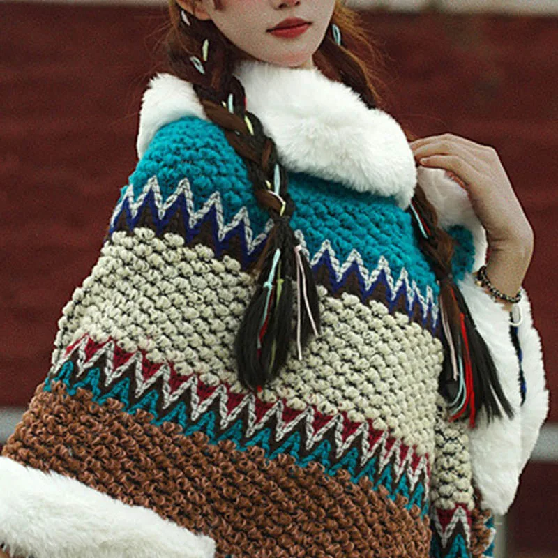 Mythstone Tibetan Multicolored Striped Shawl Winter Cozy Travel Scarf Wrap - Image 48