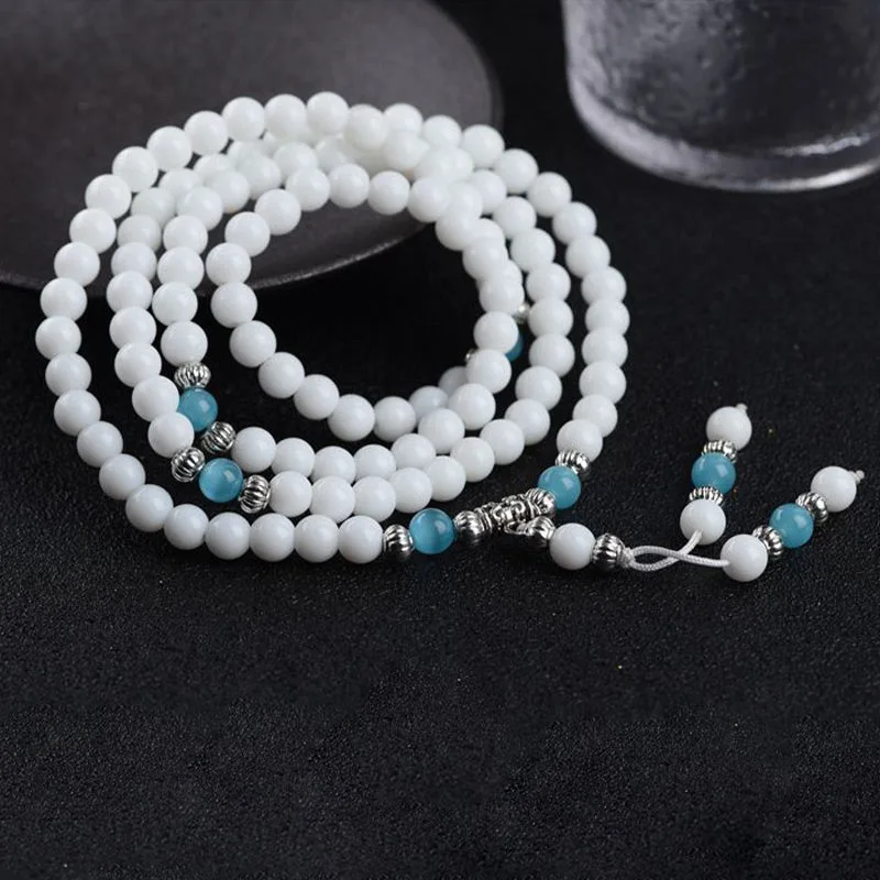 Mythstone Tibetan Tridacna Stone Harmony Mala Bracelet - Image 2