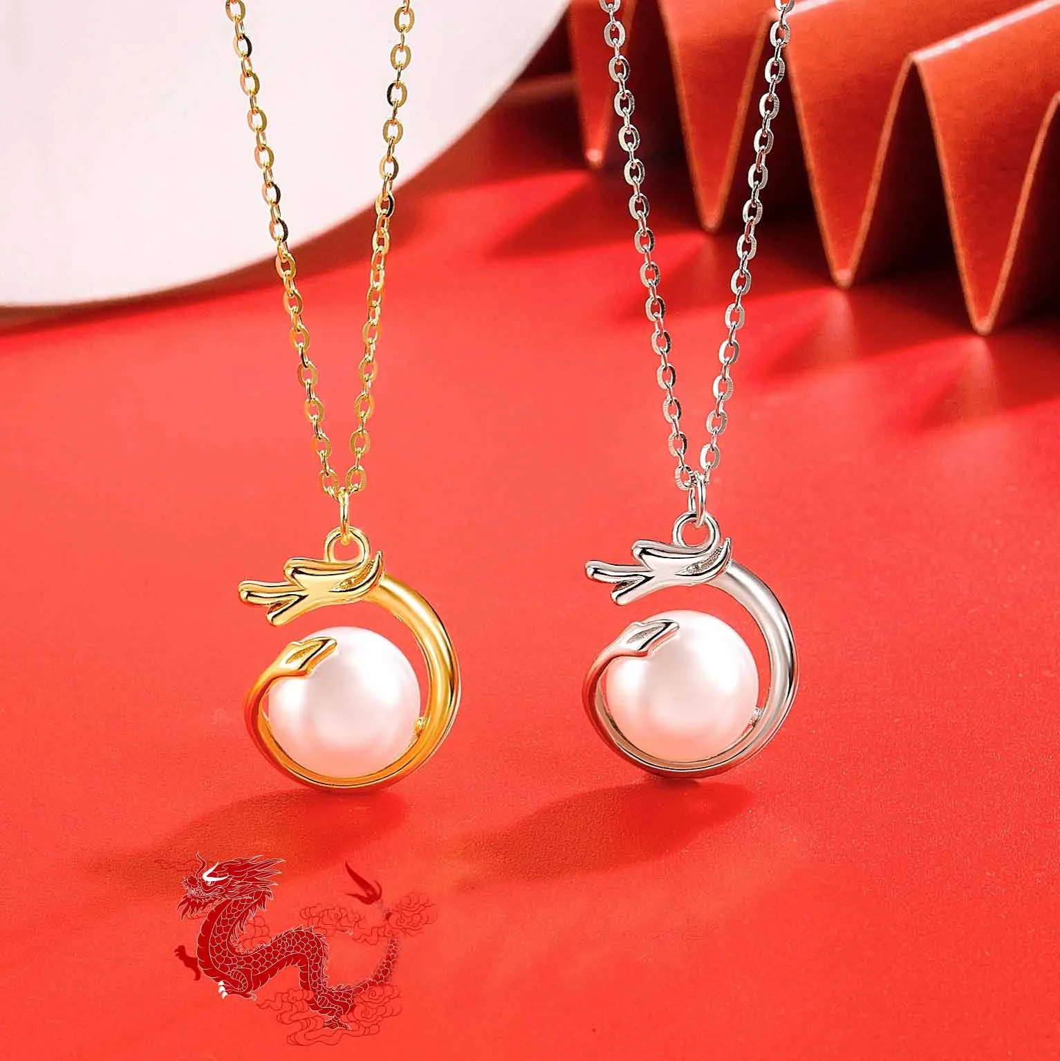 Mythstone 925 Sterling Silver Year Of The Dragon Pearl Success Necklace Pendant - Image 6