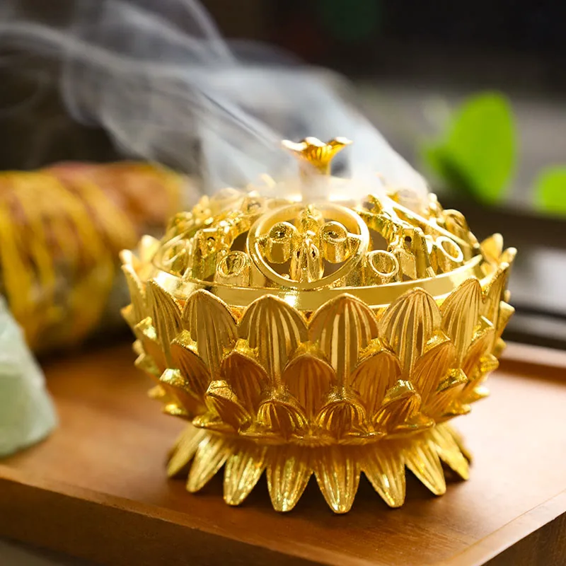 Mythstone Tibetan Lotus Shaped Purify Incense Burner - 图片 9