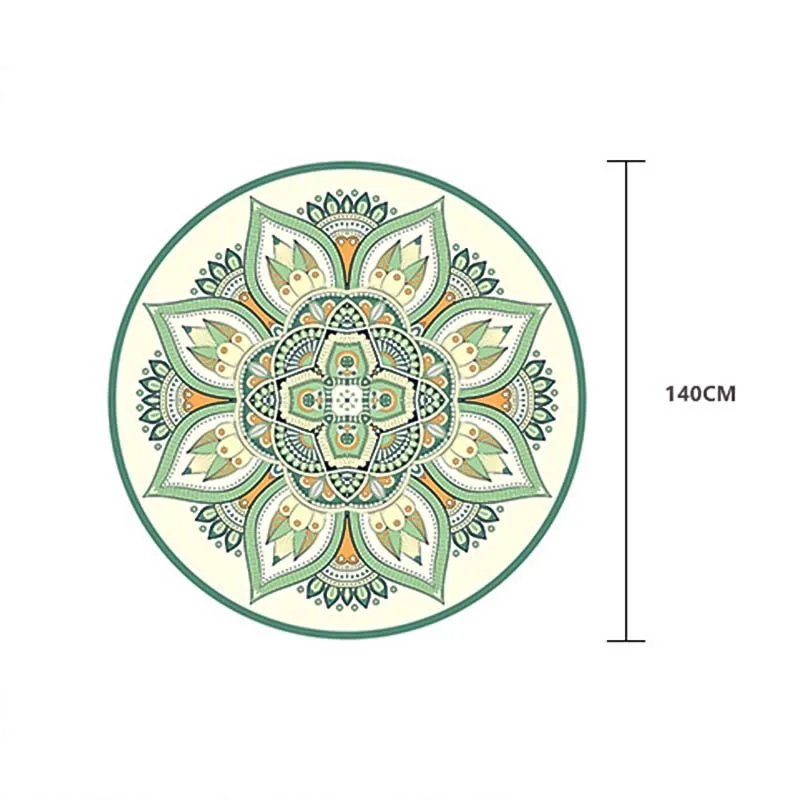 Mythstone Tibetan Lotus Mandala Enlightenment Foldable Natural Rubber Yoga Mat Decoration - Image 10