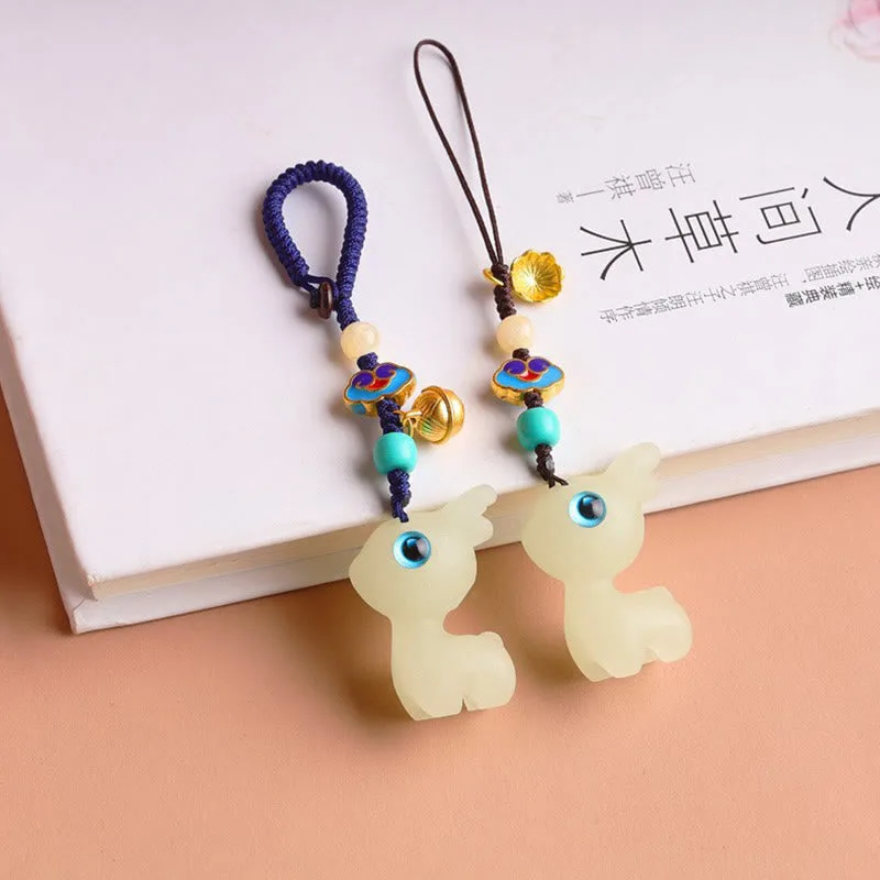 Mythstone Mini Cute Deer Glowstone Luminous Lucky Deer Energy Key Chain Phone Car Hanging Decoration - Image 14