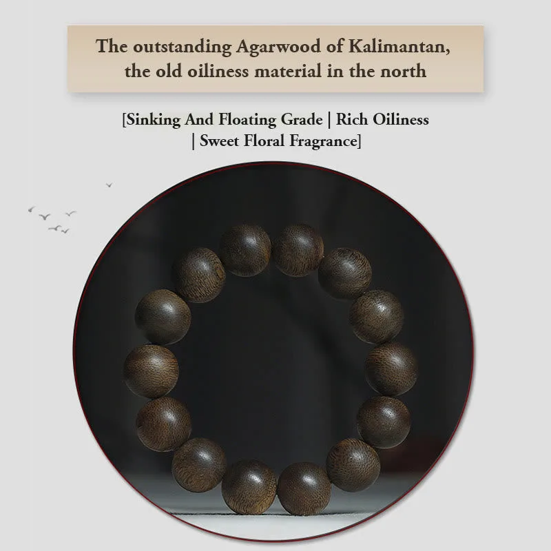 Mythstone Rare Northern Kalimantan Agarwood Ward Off Evil Spirits Bracelet - Image 7