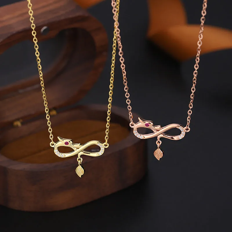 Mythstone 999 Sterling Silver Year Of The Dragon Endless Knot Tail Charm Protection Necklace Pendant - Image 2