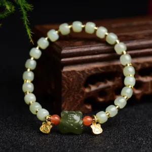 Mythstone Chinese Zodiac Lucky Tiger Jade Abundance Bracelet