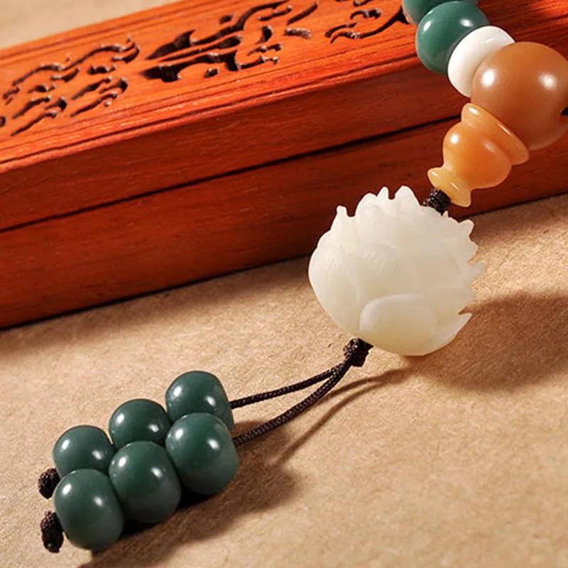 Mythstone Lotus Cyan Bodhi Seed Success Bracelet - Image 5