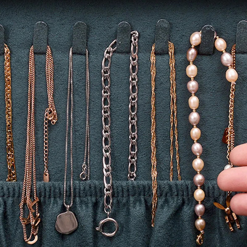 Mythstone Simple Design Jewelry Box Organizer Single Layer Flannel Jewelry Storage Box With Lock - Image 7