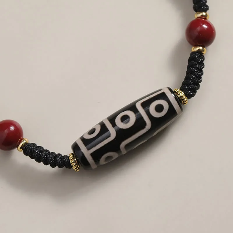 Mythstone Handcrafted Tibetan Nine-eye Dzi Bead Protection Bracelet - Image 7