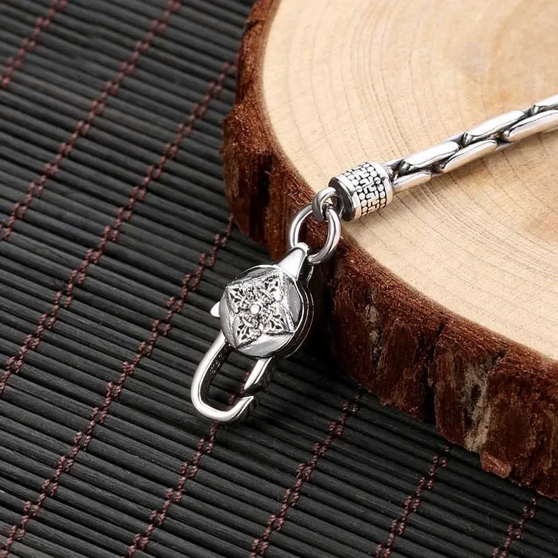 MythStone Tibetan Double Dorje Om Mani Padme Hum Buddha Swastika Vajra Strength Bracelet - Image 3