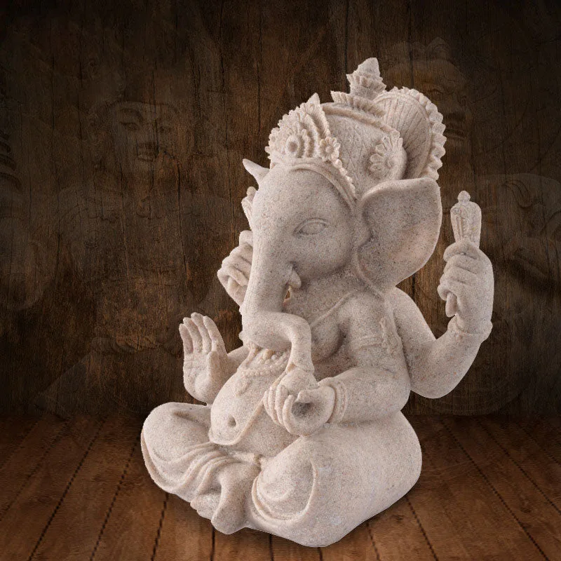 Mythstone Ganesh Ganpati Elephant Statue Wealth Blessing Home Decoration - Image 2