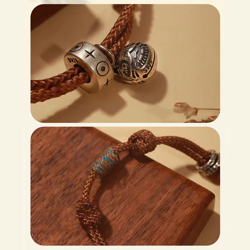 Mythstone 925 Sterling Silver Gold Swallowing Beast Koi Fish Wealth Handcrafted Braided Bracelet - Image 13