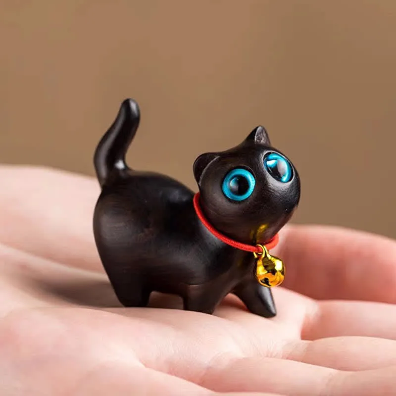 Mythstone Green Sandalwood Small Leaf Red Sandalwood Cute Cat Animals Soothing Peace Decorations - Image 38