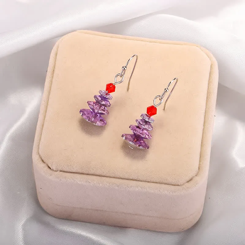 Mythstone Various Crystals Christmas Tree Amethyst Peace Healing Drop Earrings - Image 7