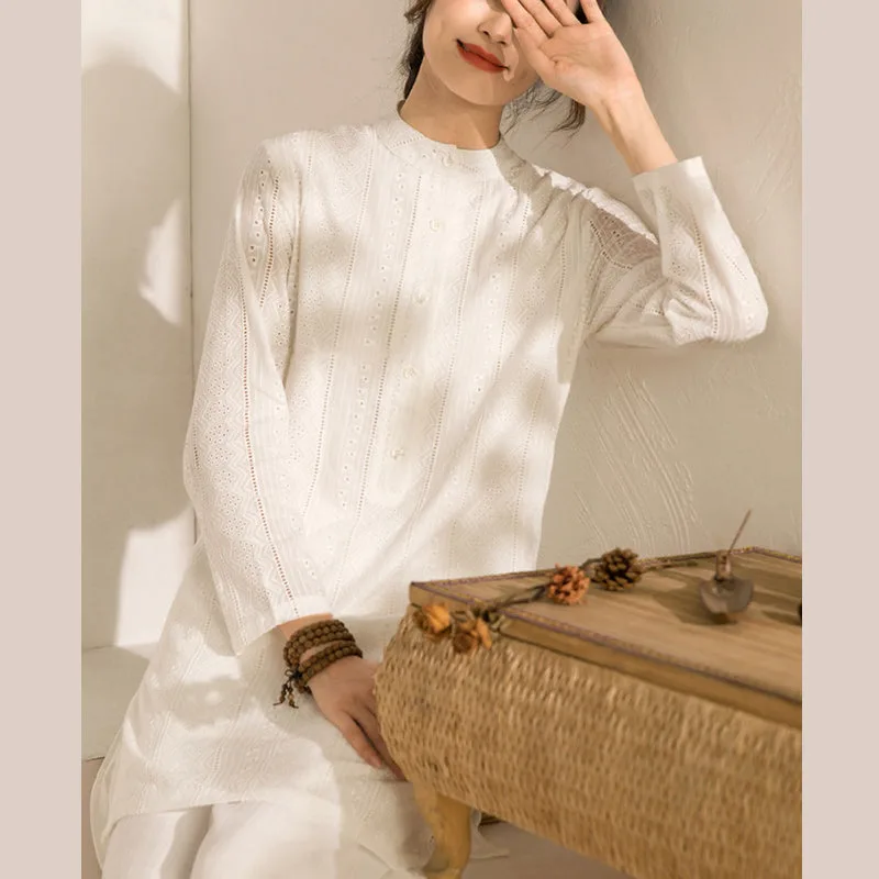 Mythstone 2Pcs Long Sleeve Yoga Clothing Meditation Clothing Top Pants Women's Set - Image 5