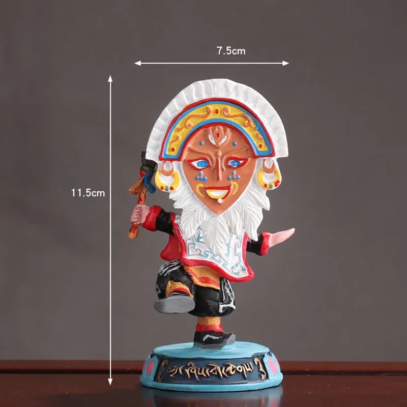 Mythstone Tibetan Opera Face Mask Puppet Home Office Car Decoration Ornament - Image 15