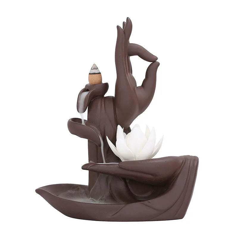 Mythstone Tibetan Lotus Blessing Incense Burner Decoration - Image 8