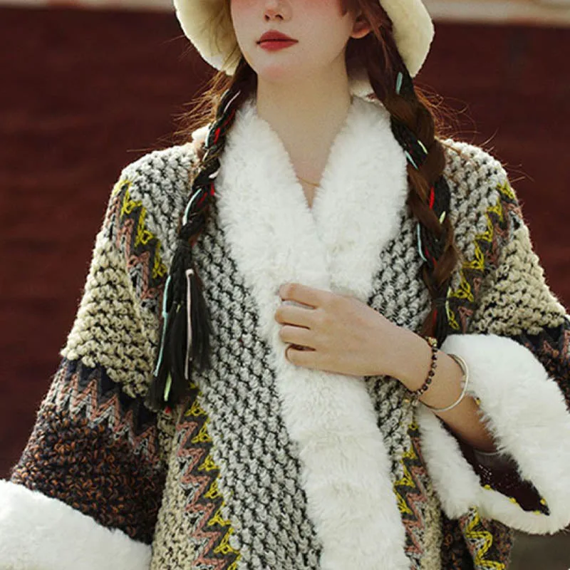 Mythstone Tibetan Multicolored Striped Shawl Winter Cozy Travel Scarf Wrap - Image 4