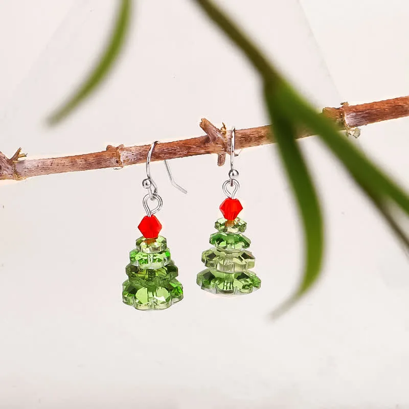 Mythstone Various Crystals Christmas Tree Amethyst Peace Healing Drop Earrings - Image 4