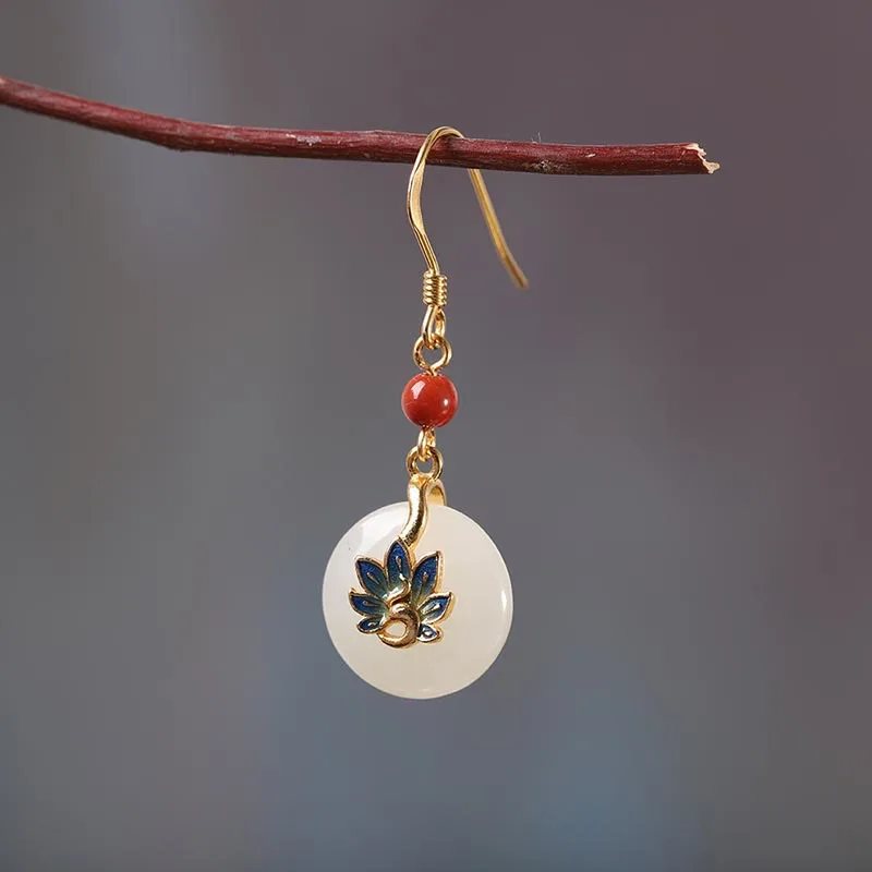 Mythstone 925 Sterling Silver Natural Hetian White Jade Peacock Blessing Necklace Pendant Ring Earrings Set - Image 13