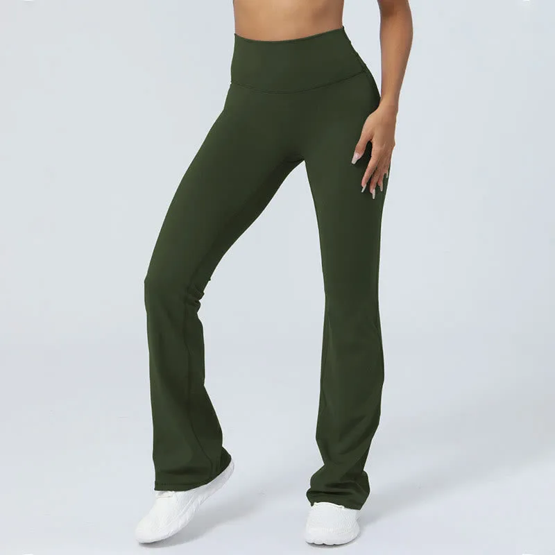 Mythstone Workout Sleeveless Backless Criss-Cross Strap Top Bra Flared Pants Sports Fitness Yoga Outfit - Image 18