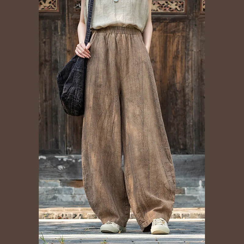 Mythstone Ramie Cotton Linen Pants Tie-dye Design Trousers Loose Zen Yoga Women's Pants with Pockets - Image 6