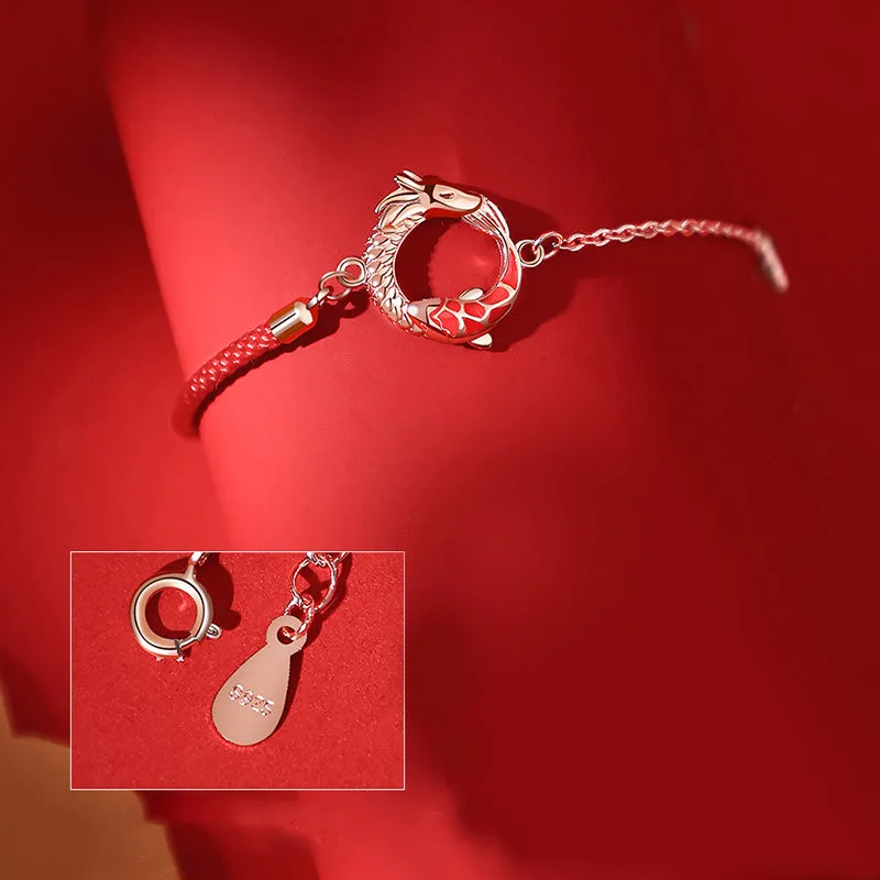 Mythstone - 925 Sterling Silver Year Of The Dragon Copper Koi Fish Luck Protection Bracelet - Image 7