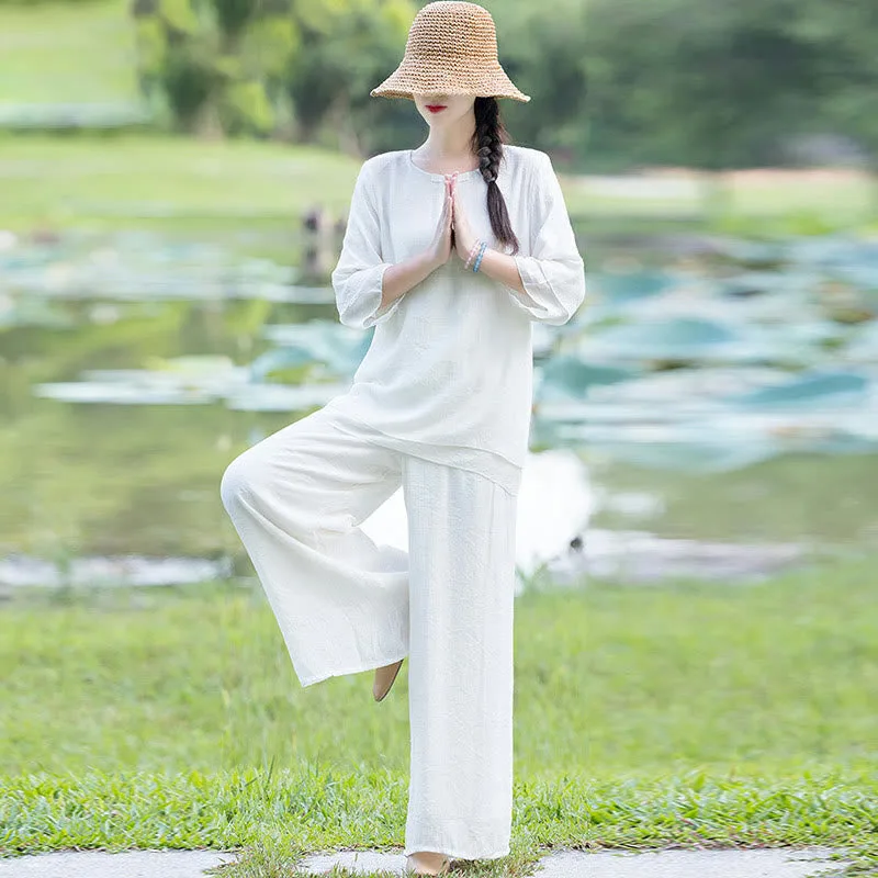 Tai Chi Meditation Prayer Zen Spiritual Morning Practice Clothing Women's Set - Image 2