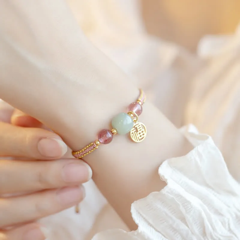 MythStone Red Agate Jade Lotus Confidence Calm String Bracelet - Image 16