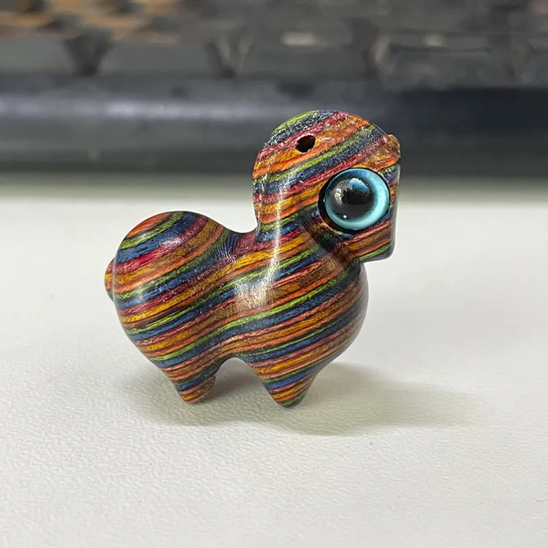 Mythstone Small Leaf Red Sandalwood Green Sandalwood Lucky Mini Horse Protection Decoration - Image 16